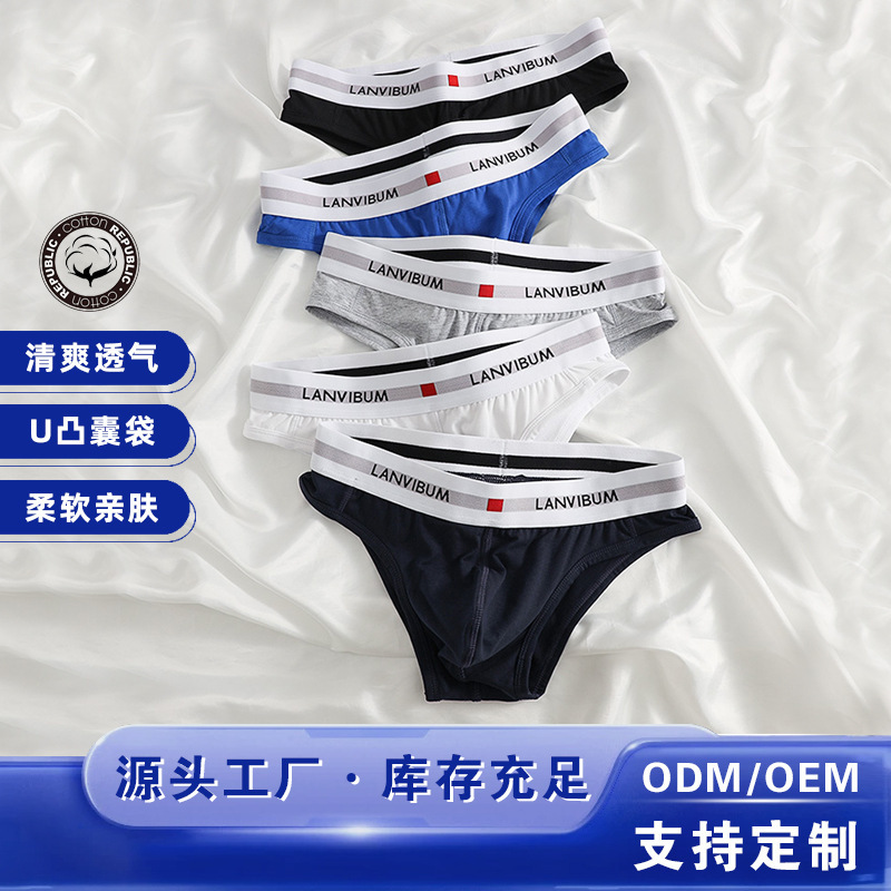 Men's Underwear Low-Waist Elastic Sexy Briefs Summer Breathable Youth Pants Cross-Border Wholesale Trendy Brand Men's Underwear Low-Waist Elastic Sexy Briefs Summer Breathable Youth Pants Cross-Border Wholesale Trendy Brand