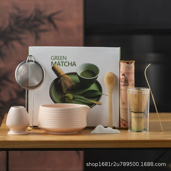 Matte powder (with mouth) Matcha 8-piece set