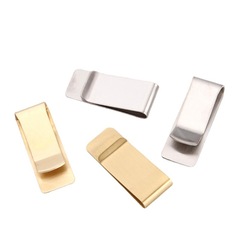 豎款時尚簡約五金卡夾筆夾金屬鈔票夾不鏽鋼黃銅錢夾可以加工LOGO