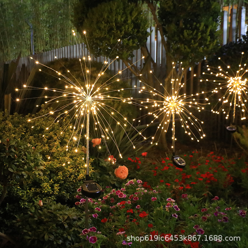 LED solar tierra enchufe lámpara de humo diente de león luz cadena jardín Navidad decorativo lámpara de color al aire libre césped lámpara de jardín