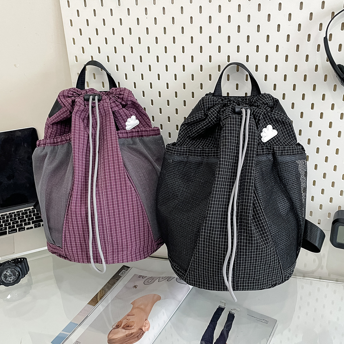 New Drawstring Mini Bucket Bag, Casual and Versatile, Simple Backpack, Outdoor Versatile, Lightweight and Breathable Travel Backpack