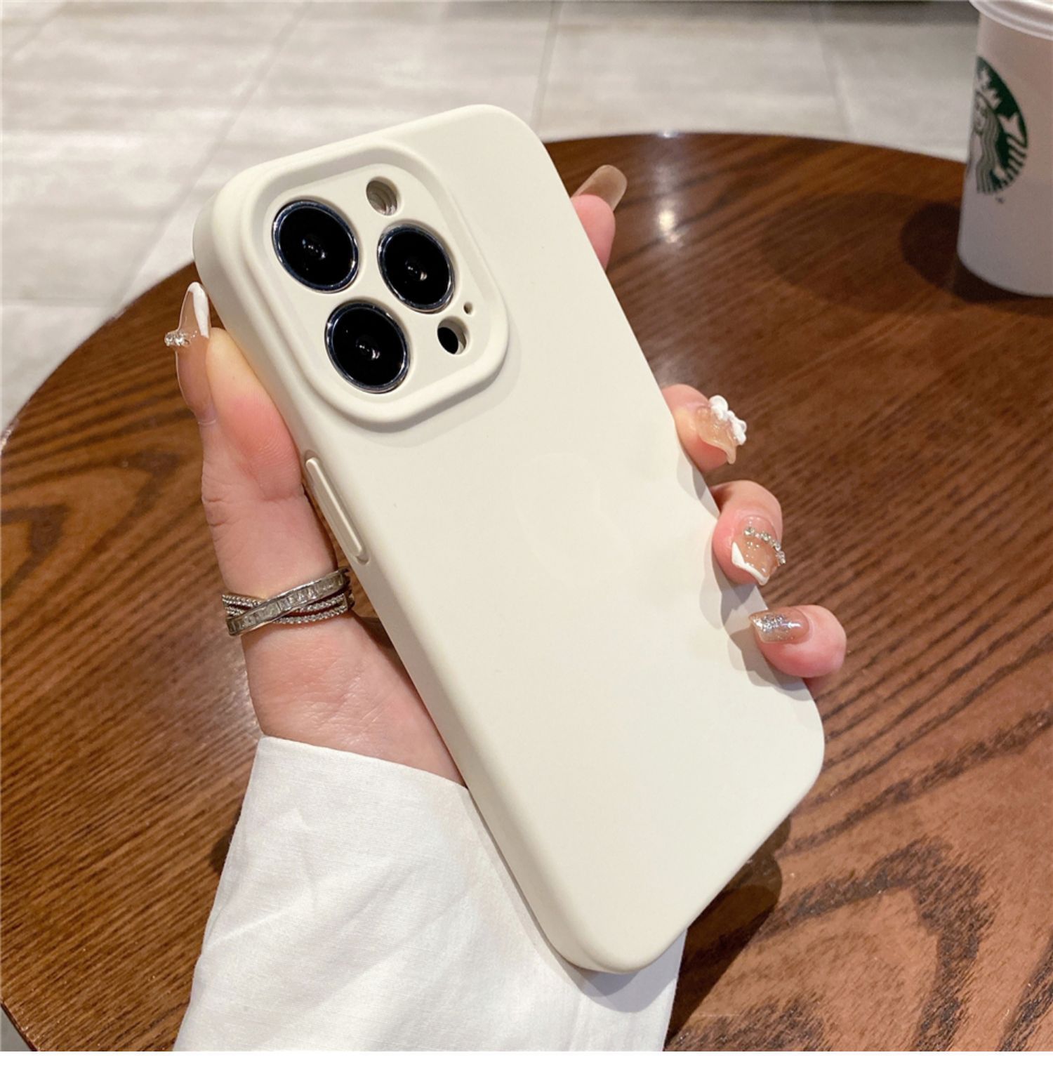 Ốp lưng iPhone 13/14 Pro Max silicon lỏng chống rơi 12 chiều đơn giản — Silicone màu trắng cổ, Graphite màu xám Silicone màu trơn, Khói xanh xám silicon màu trơn, Màu trắng hồng Silicone màu trơn chi tiết 9