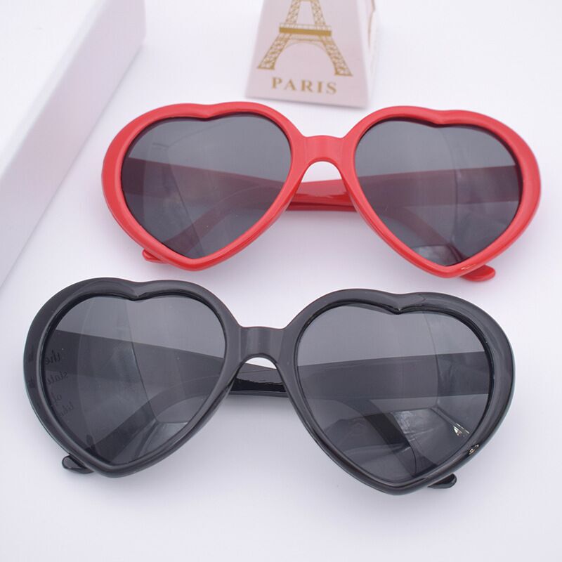 Peach heart sunglasses sunglasses love girl student glasses pose photo glasses frame Korean style ins summer