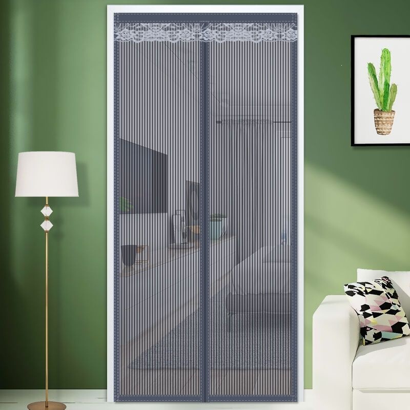 Summer mosquito-proof door curtain with reinforced mesh, magnetic closure, middle-opening door curtain, magic adhesive door curtain Summer mosquito-proof door curtain with reinforced mesh, magnetic closure, middle-opening door curtain, magic adhesive door curtain