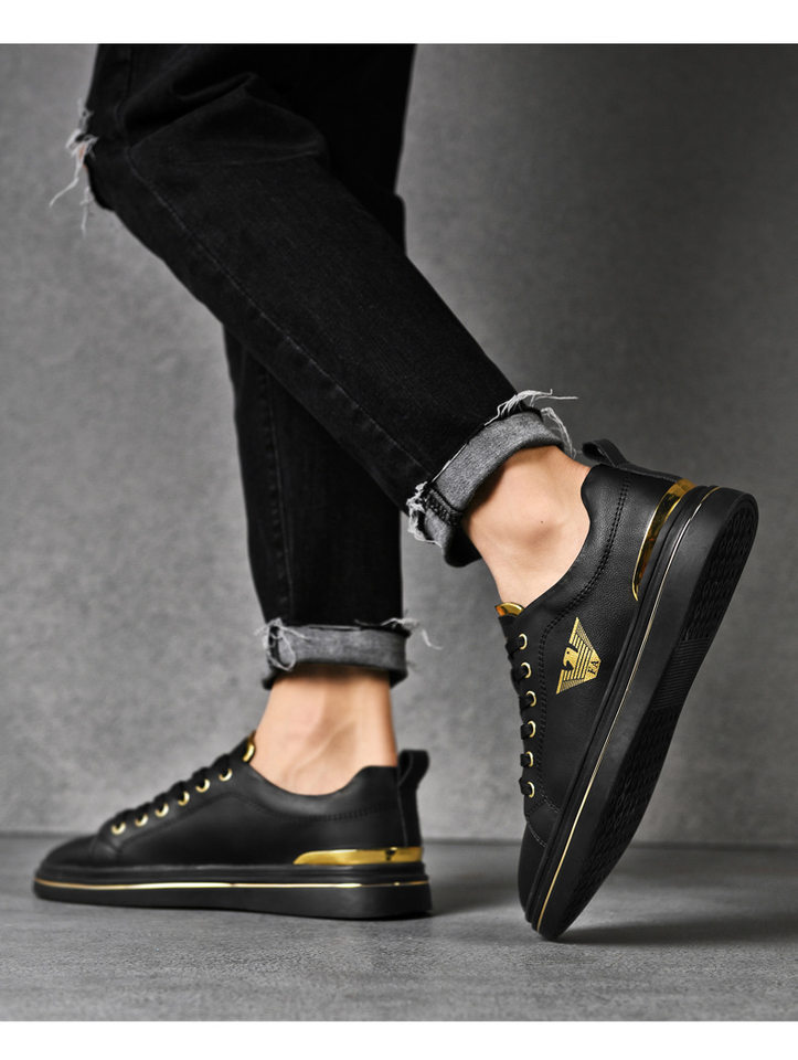 Giày sneaker nam da thật thoáng khí, đế bệt cổ thấp, dáng thời trang — FA2800 màu trắng, FA2800 màu đen, K2800 trắng, K2800 đen chi tiết 16