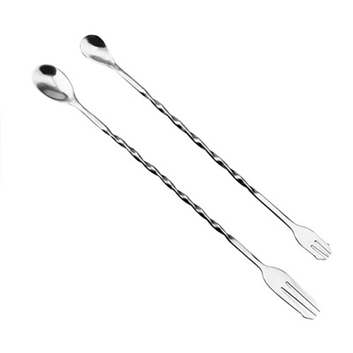 Stainless steel bar spoon long handle stirring spoon cocktail mixing stick milk tea commercial coffee long bar spoon bar spoon stirring stick