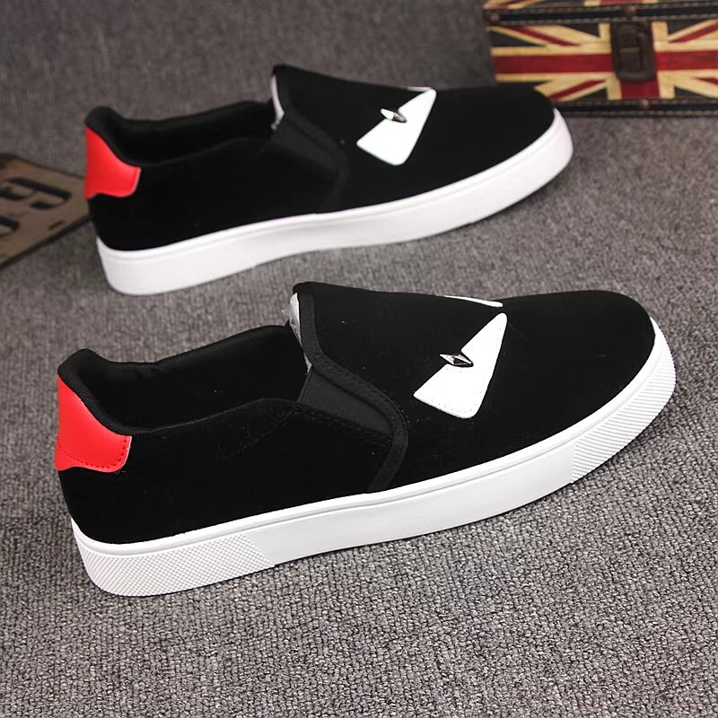 Hong Kong style unisex slip-on black devil casual shoes, 2026 summer new model, little monster loafers, internet celebrity sneakers Hong Kong style unisex slip-on black devil casual shoes, 2026 summer new model, little monster loafers, internet celebrity sneakers