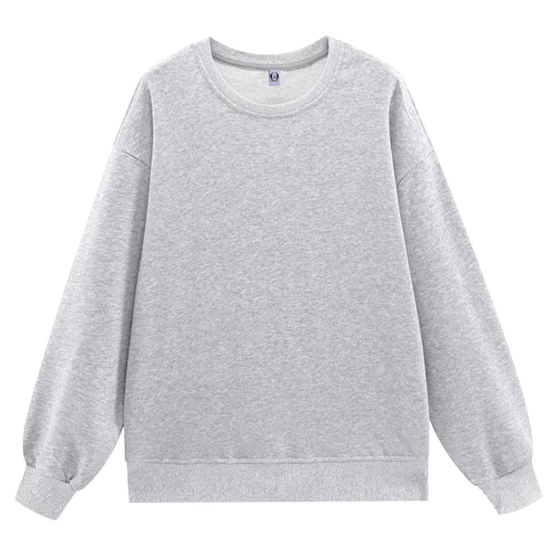 Camiseta de manga larga de algodón puro de color sólido para otoño e invierno, uniforme escolar de cuello redondo, sudadera promocional con logotipo impreso, uniforme de trabajo para grupos