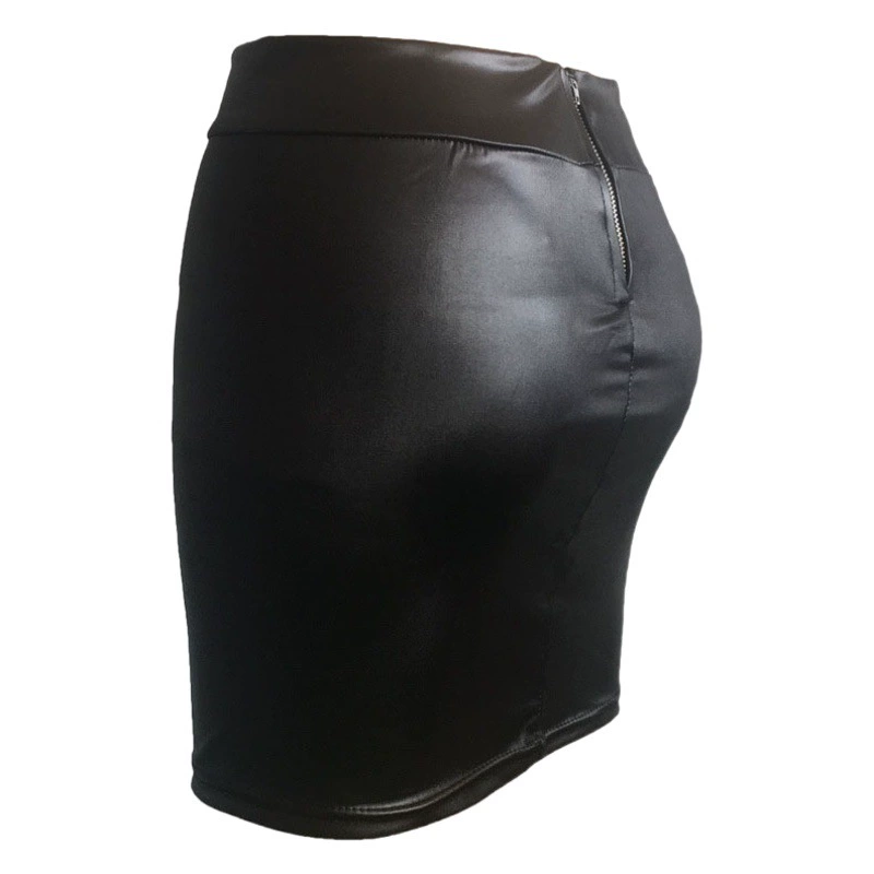 Европейская и американская модная кожаная юбка-юбка матовая с высокой талией и бедрами