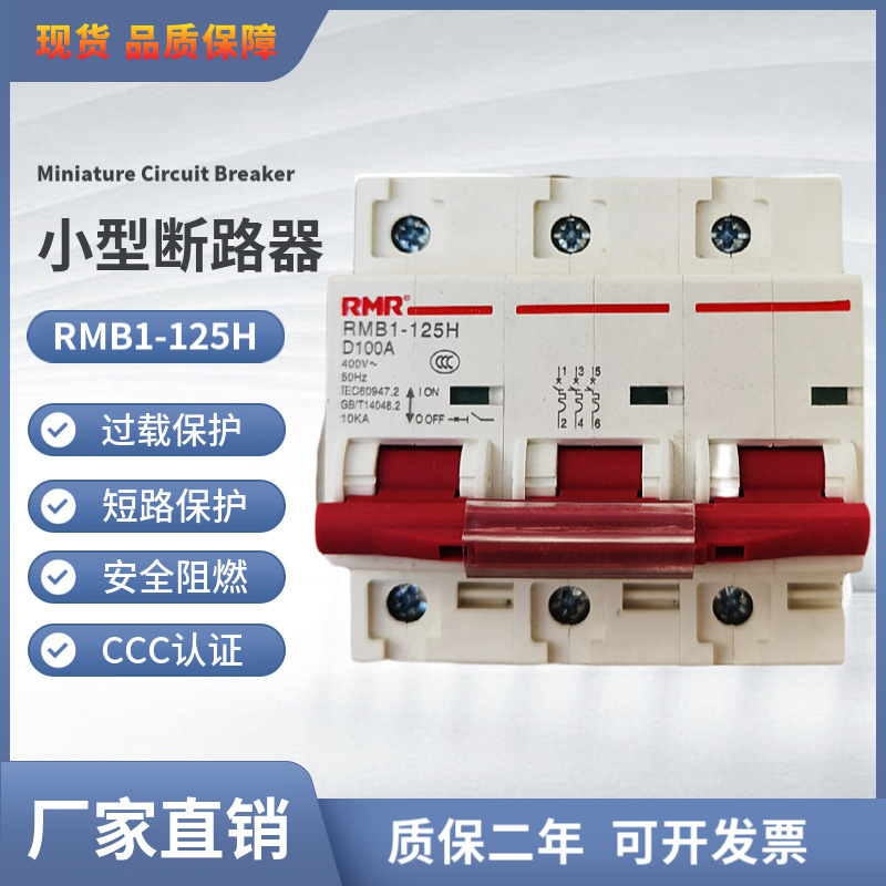 Special offer high current miniature circuit breaker (DZ47)RMB1-125H D100A 3P three-phase total gate air switch
