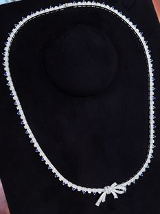 18K Gold Natural High Jewelry Big Bowknot Sapphire Evening Chain Jewelry Jewelry Tiktok Wholesale Generation Head