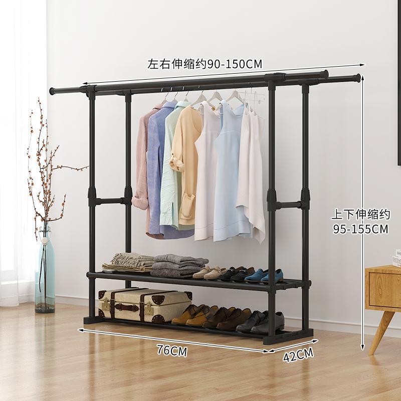 탄소강 텔레스코픽 1.5m 빨래 건조대 [더블 폴 2층 모델]