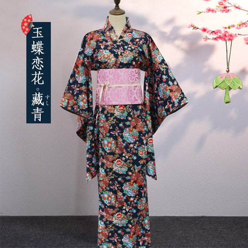 Japan printed cotton kimono dress yukata for women girls cosplay bronzing bathrobe that occupy the home diy girl cosplay stage props costumes