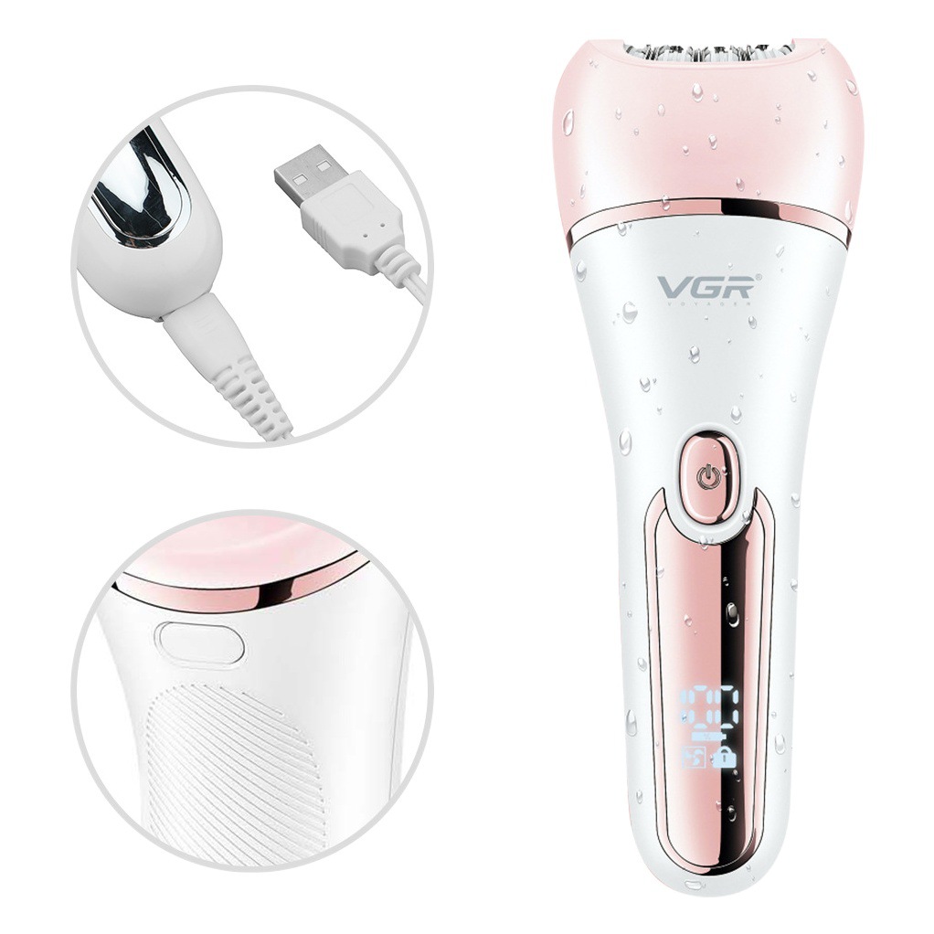 Vgr733 nuevo IPX7 impermeable removedor de pelo eléctrico removedor de pelo lavado de cara seis en uno de las mujeres traje removedor de pelo image 1