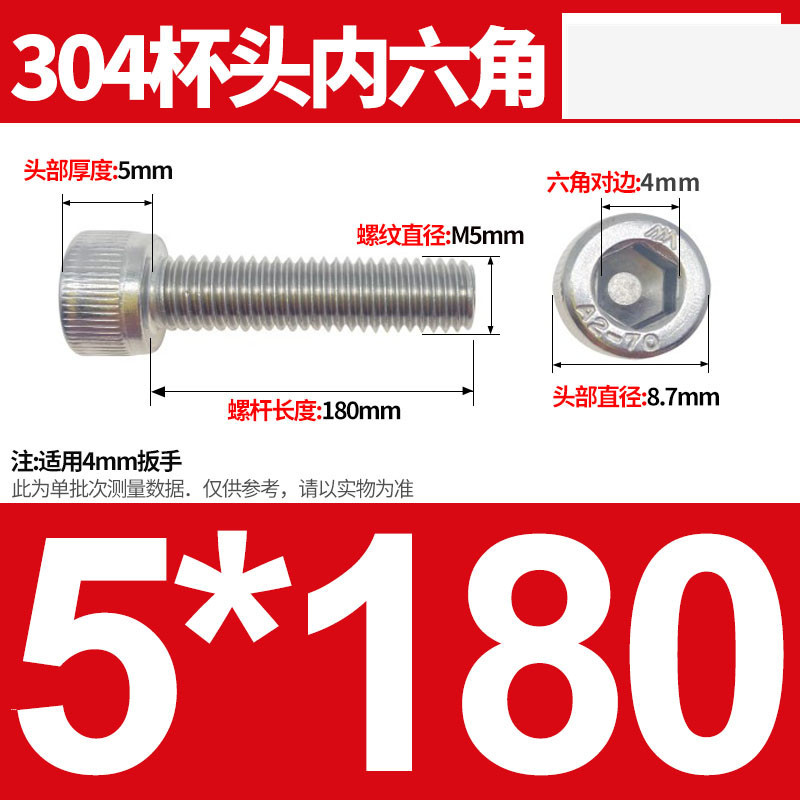 304ステンレス鋼六角穴付きネジカップヘッドDIN912円筒頭精密M1.4M1.6M2M2.5M3M4M5