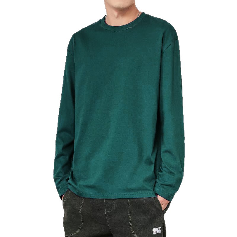 Camiseta blanca de manga larga básica, chaqueta de otoño, t coreana, cultura universal, chaqueta de hombre, una chaqueta de cabello