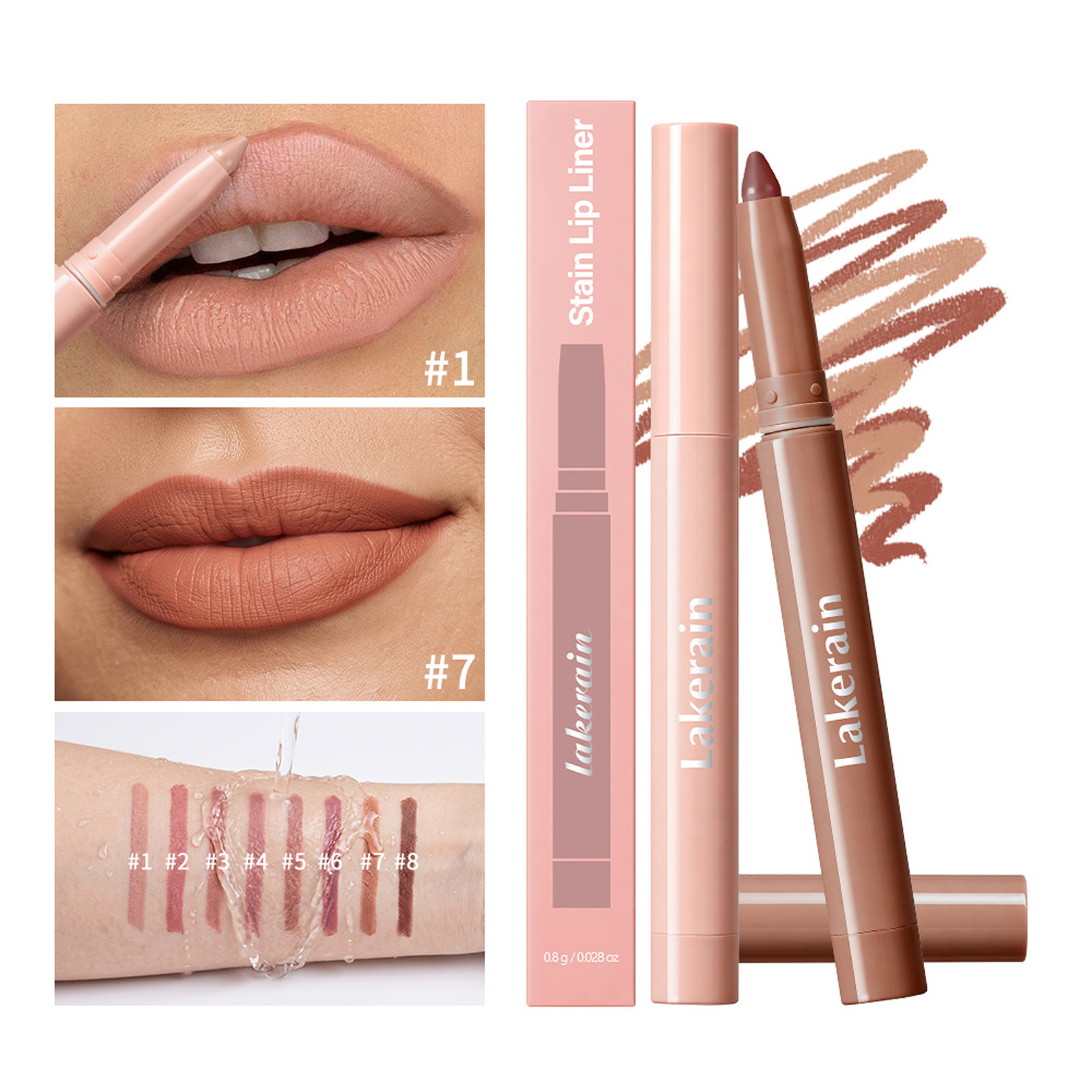 Cross-border danchel cream lip liner, silky matte, non-stick cup, outlines lip shape, long-lasting lip color