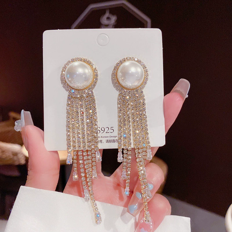 Серебряная игла, серьги из жемчуга, образец 925, стиль легкой роскоши, оптовая торговля