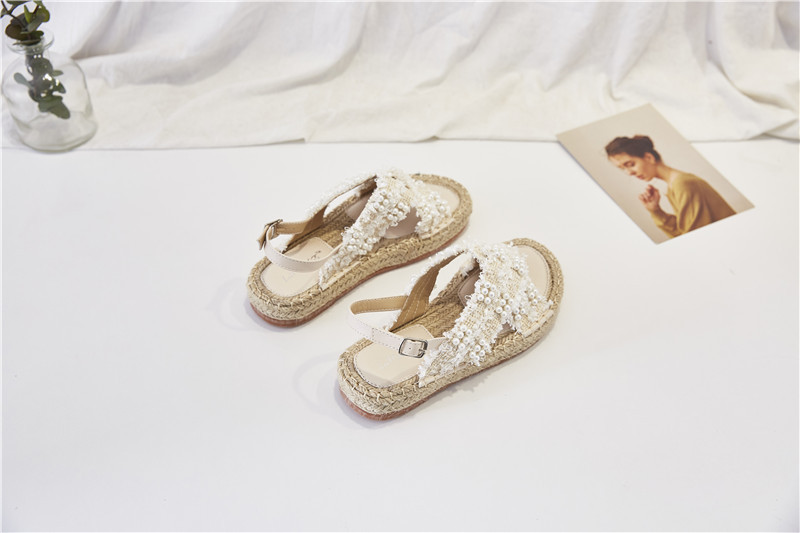 summer thick-soled woven rope shoes  NSHU33084