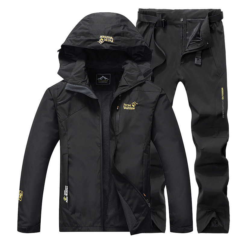 Chaqueta al aire libre de los hombres de primavera y otoño deportes delgados a prueba de viento impermeable senderismo pantalones senderismo más tamaño pareja chaqueta