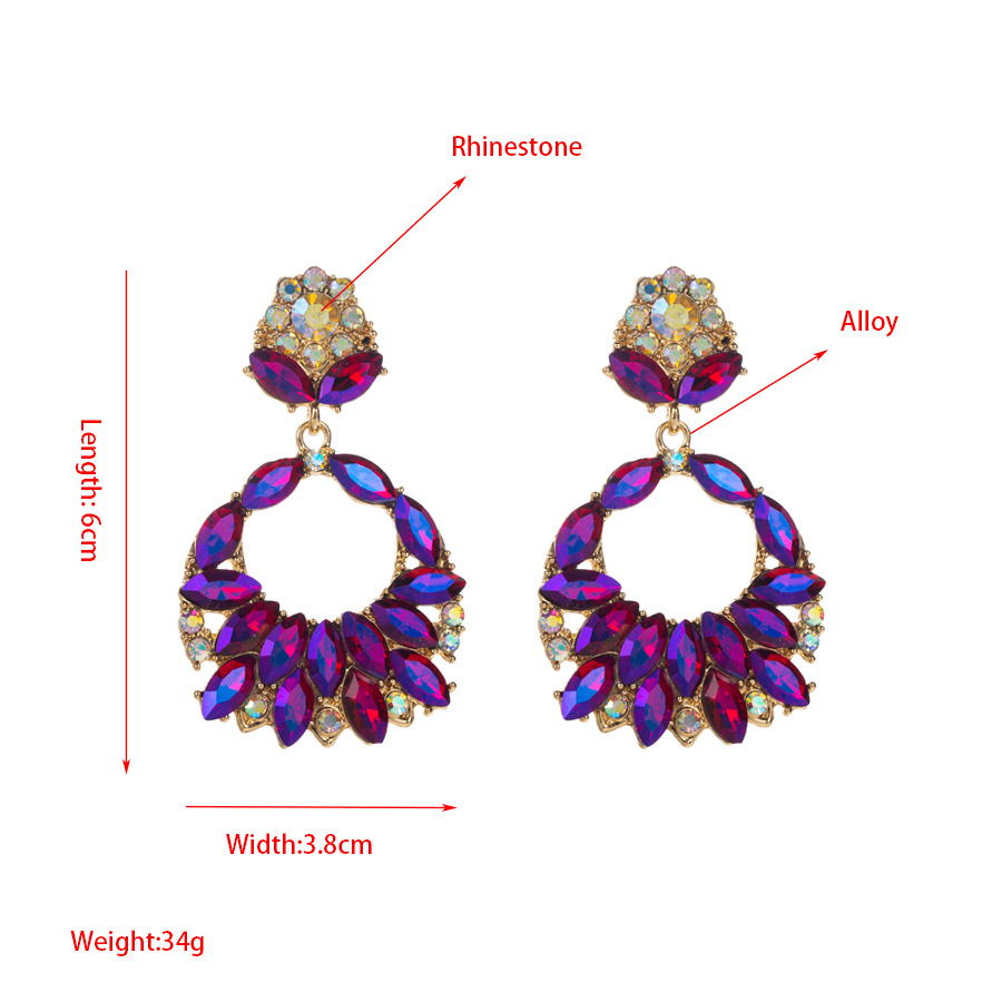 1 Pair Glam Water Droplets Hollow Out Inlay Alloy Rhinestones Drop Earrings display picture 1