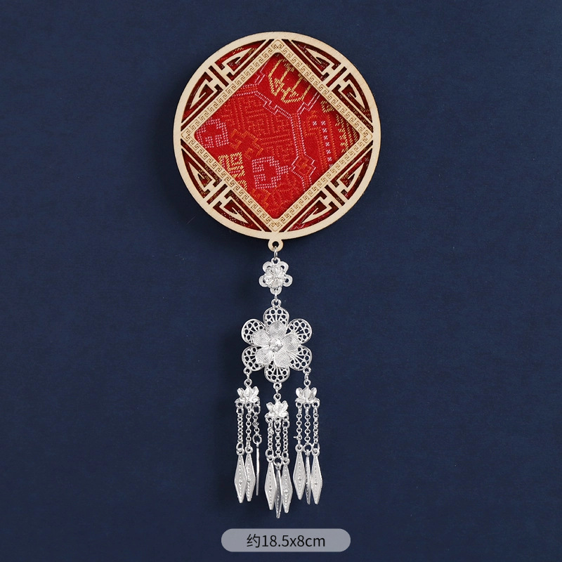 9-Zhuang Brocade Refrigerator Magnet (Flower and Sword)