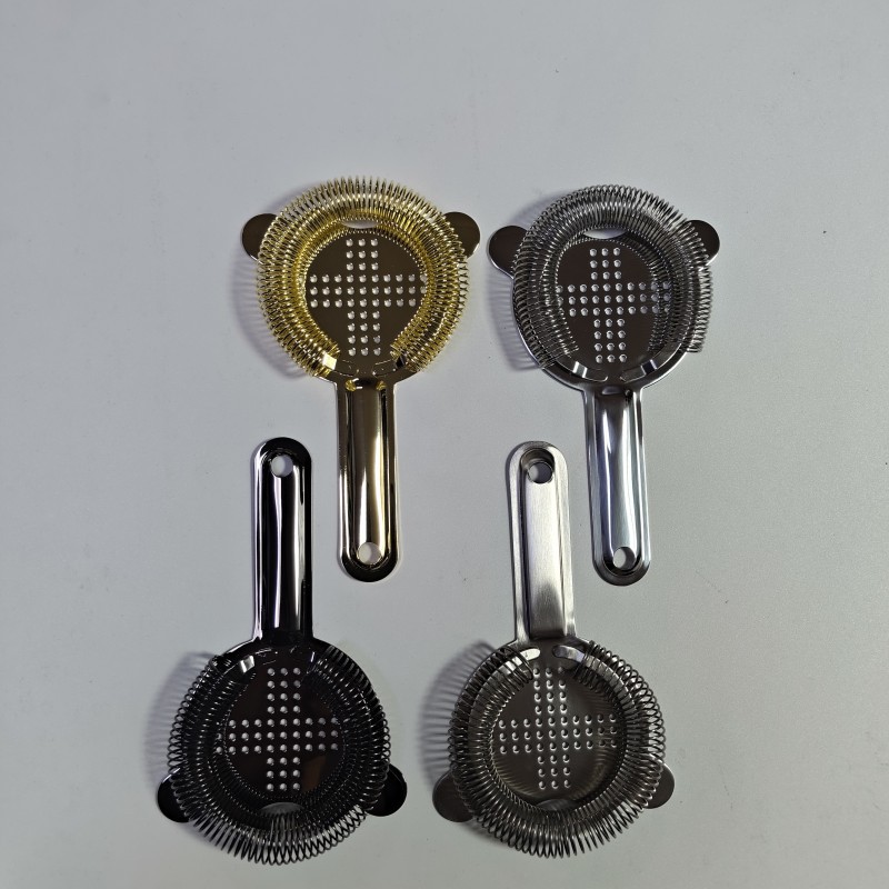 跨境不锈钢过滤器十字隔冰器鸡尾酒挡冰过滤器酒吧调酒工具现货