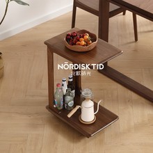 黑胡桃木实木边几茶几客厅移动沙发侧边桌茶几简约卧室床头小桌子