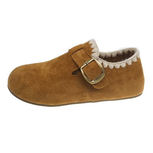 Women's Thick-Heeled Full-Enclosed Birkenstock Shoes, Autumn New Casual One-Piece Loafers, Birkenstock Single Shoes