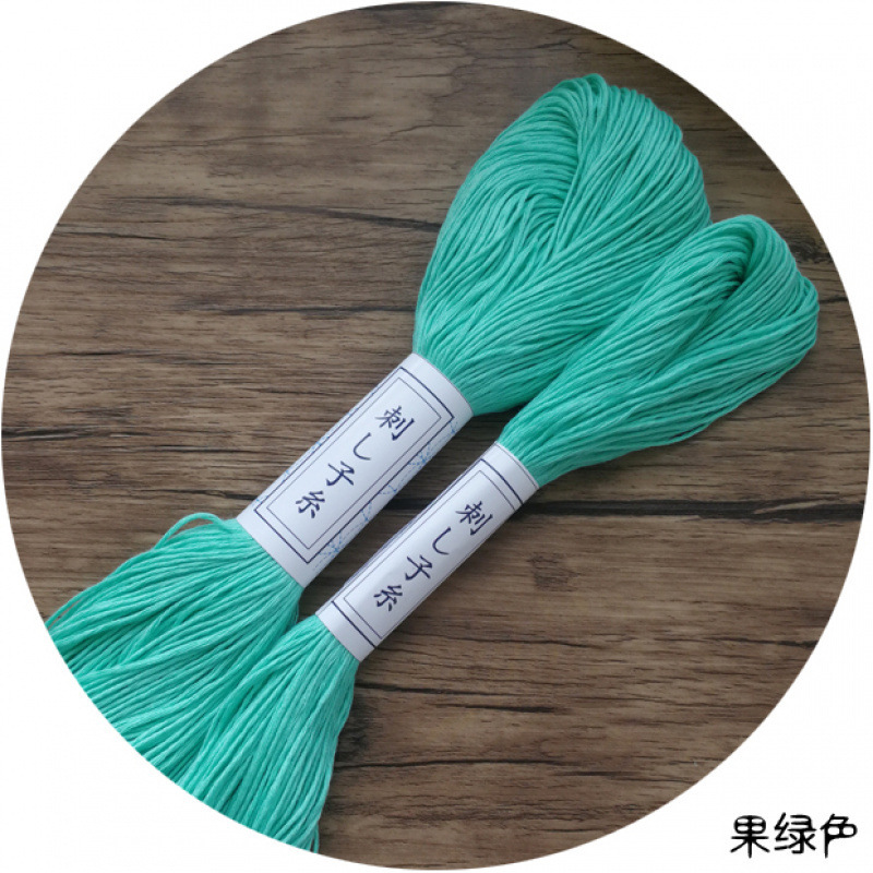 0 新品 6本糸刺子刺繍糸 40m 純綿 ホワイト レッド 青海波 手作り材料ツール 青染め 赤 緑|undefined