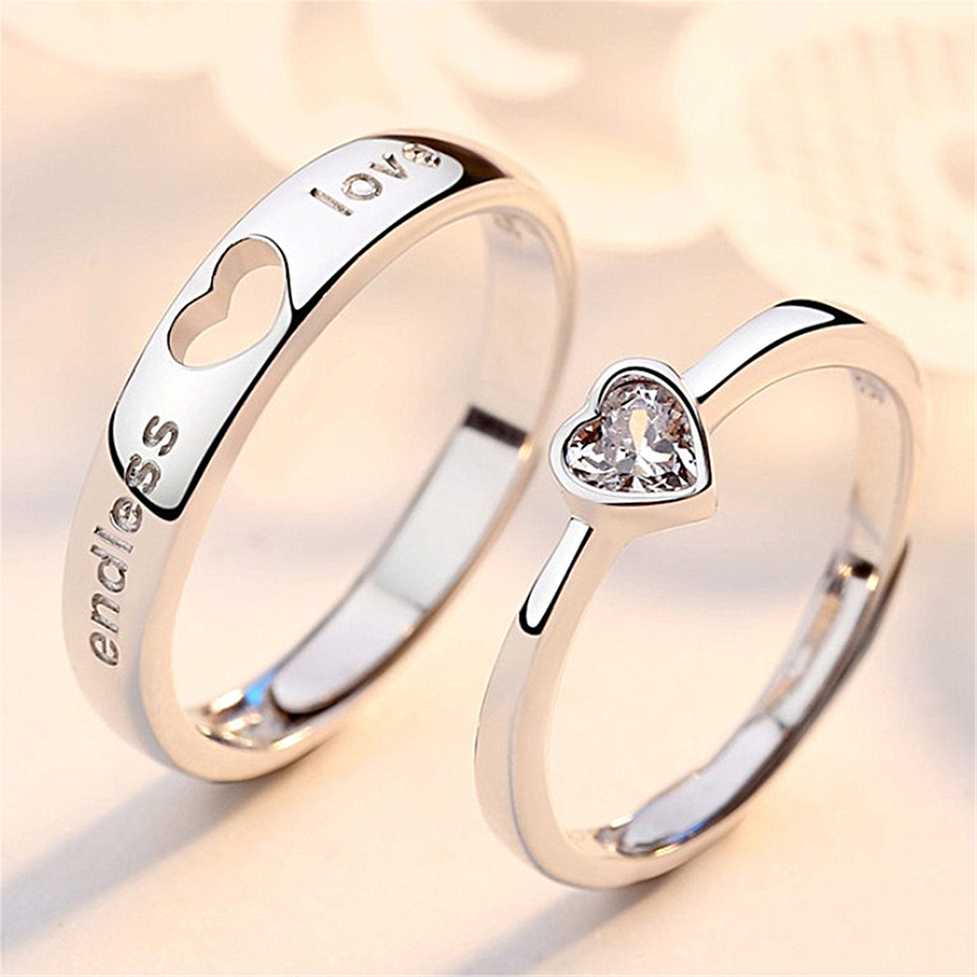 Simple Style Heart Shape Copper Inlay Artificial Gemstones Rings 1 Piece display picture 1