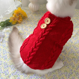 Chinese Style Tang Suit New Year Festive Gold Gradient Blue Cat Warm and Cold-Proof Cat Clothes Fleece-Lined and Thickeneded Cat Clothes