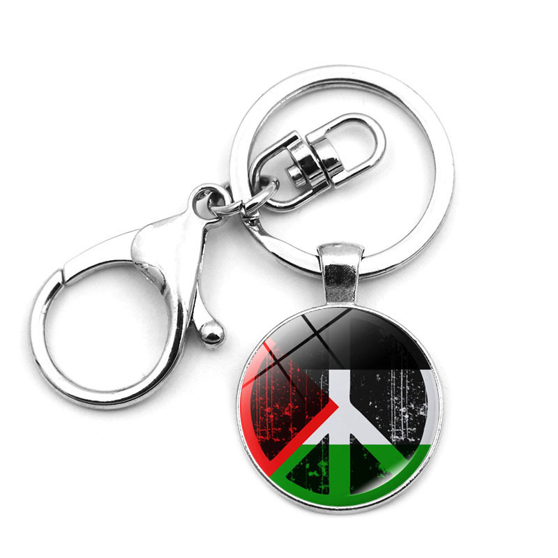 Nuevo llavero de bandera palestina transfronteriza Palestina colgante de paz anti-guerra hebilla de langosta llavero