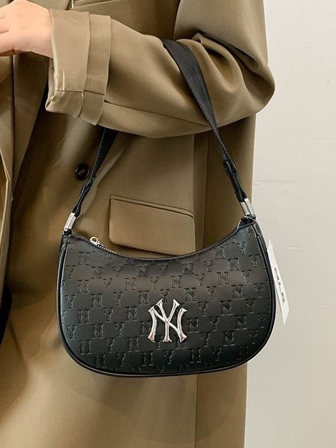 Bolso de brazo coreano MLB 2025, nuevo bolso de mano, letras impresas NY, moda versátil, bolso de hombro.