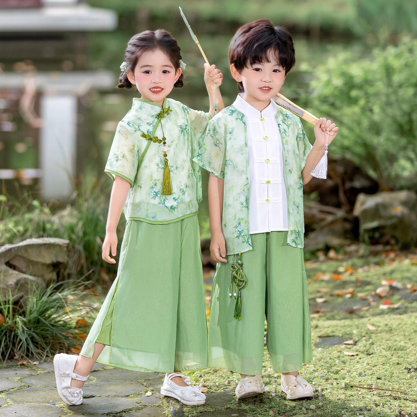 儿童汉服男童女童新中式汉服套装幼儿园古风唐装幼儿园六一演出服