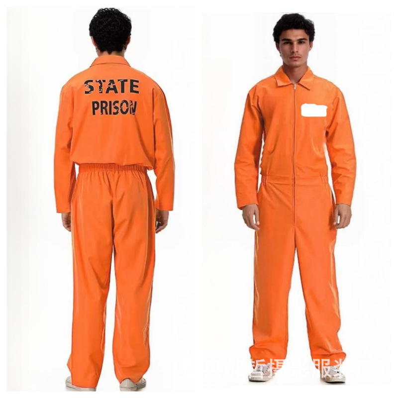 ハロウィン cos 囚人コスチューム囚人服刑務所制服囚人スーツオレンジワンピース囚人服|undefined