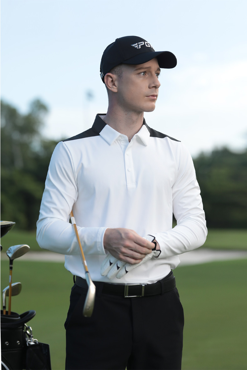 Áo thun dài tay nam golf trơn cao cấp — YF661-Trắng nam [Trơn], YF661-Navy nam màu xanh [trơn], YF665-Nữ Xanh Navy [Trơn], YF665-Nữ Màu Tím Nhạt [Trơn] chi tiết 8