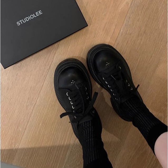 Grape Mom's Same Style Large Round Toe 7cm Thick Sole Increased Lace-Up Round Toe White Shoes Casual Canvas Shoes for Women in Autumn and Winter