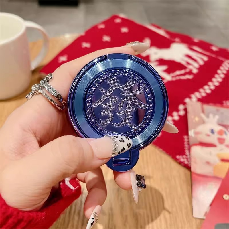 新年の回転金持ちジャイロスタンド通用携帯ケース解冻創意指リング立体多機能通用金|undefined
