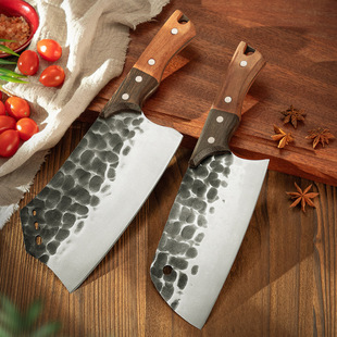 Longquan Chopping Knife Kitchen Knife Household Sharp Slicing Knife Chef's Special Meat Cleaver Hand-Forged Chopping Knife Wholesale