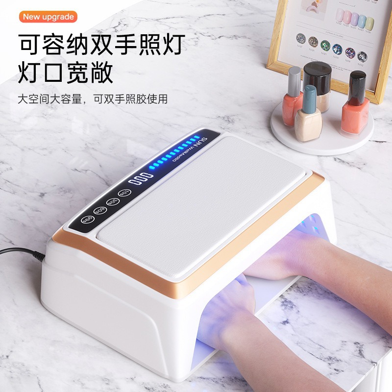 Luz de manicuras transfronterizas, almohada de mano, lámpara de fototerapia de dos manos, tienda de manicuras, lámpara de horneado de 380W, máquina de manicuras de curado de alta potencia