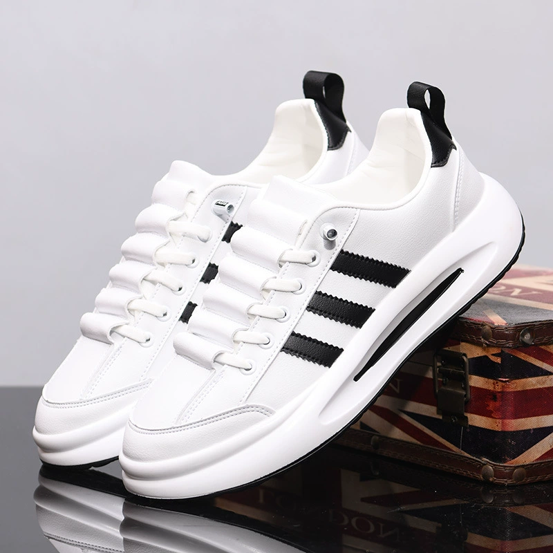Весна и лето дышащие маленькие белые туфли мужские туфли корейские дикие туфли кожаные туфли повседневные пары увеличенные кроссовки FG2242