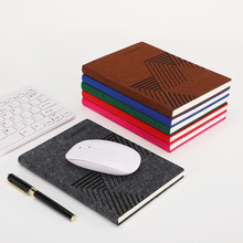 a5毛毡布记事本复古压花商务办公笔记本定做logo高颜值会议记录本