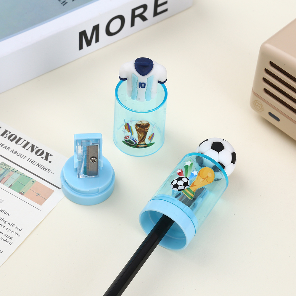 创意新款奖杯图案拔盖转笔刀童趣球衣足球铅笔刀学生文具用品批发