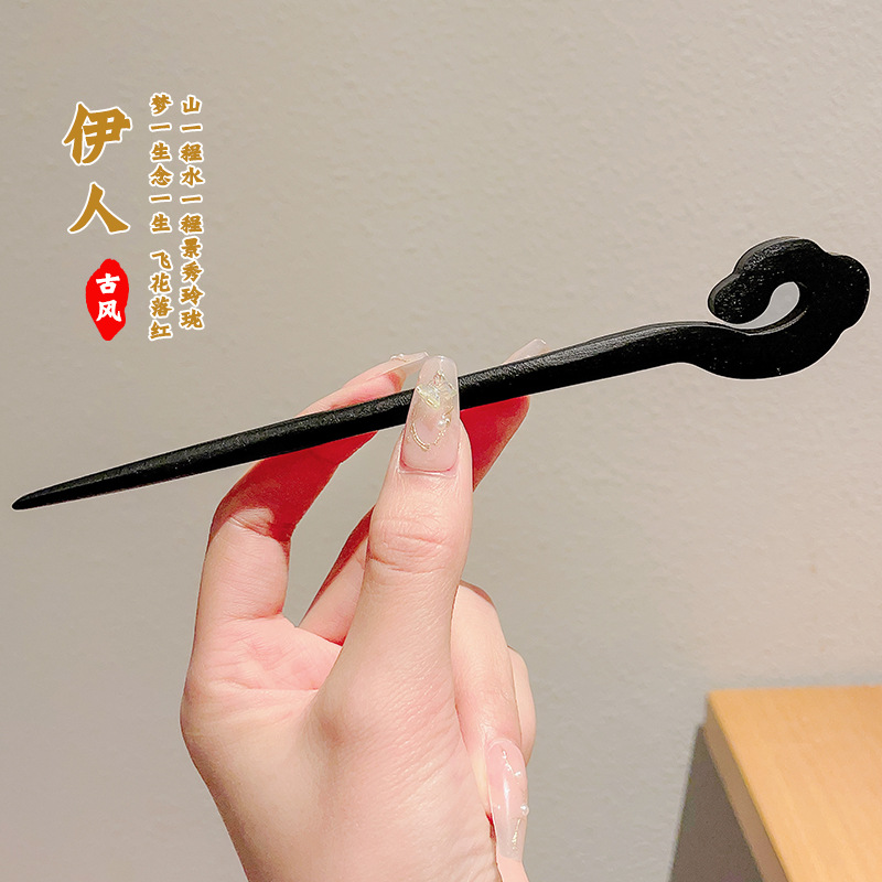 Pinzas de cabello de madera para mujeres nuevos pinzas de estilo chino de alto nivel diarios vestido de caballo de viaje antiguo sándalo bandeja de cabello pinzas de cabello tocado