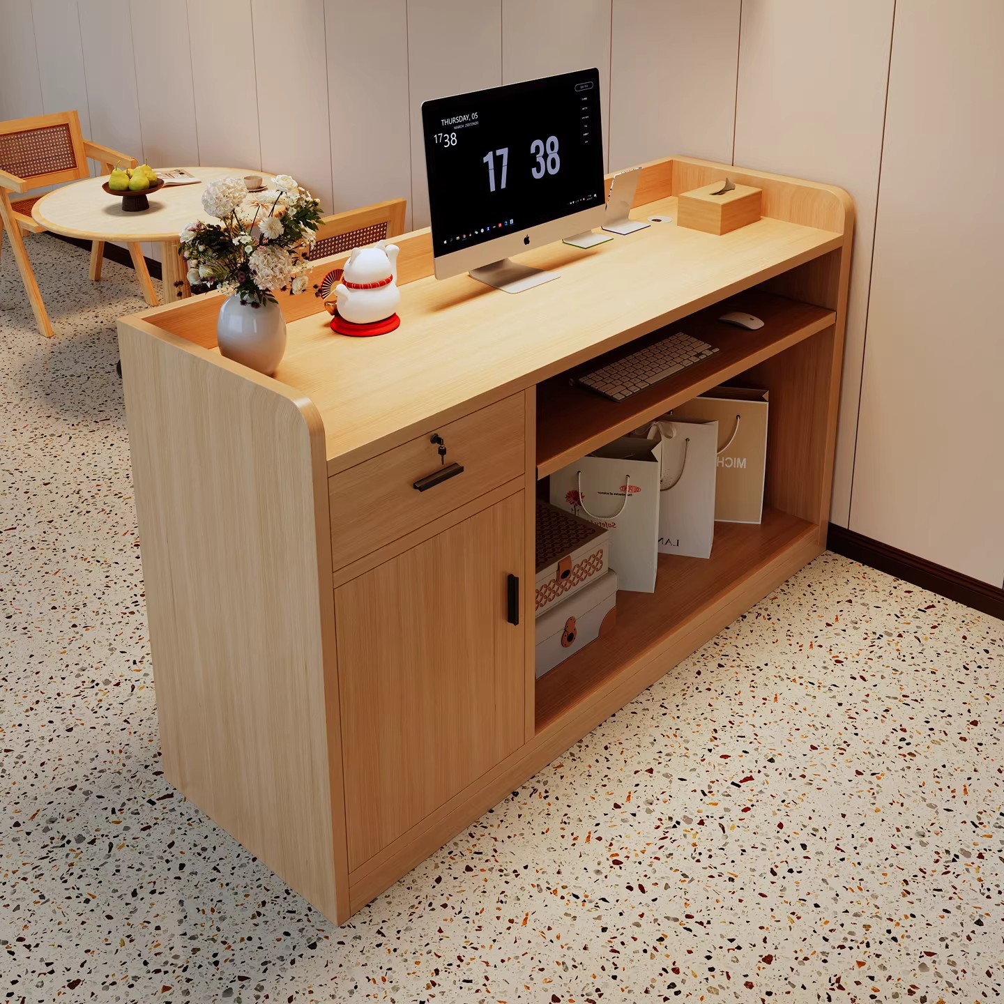 Hotel Bar Counter, Cashier Counter, Small Simple Modern Clothing Store, Convenience Store, Company Front Desk, Catering Cashier Desk