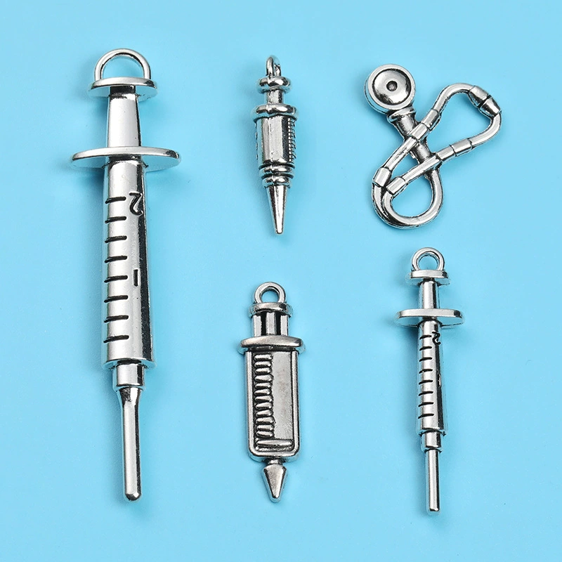 Ретро-украшения из сплава своими руками, подвески в виде медицинских приборов (шприц, стетоскоп), прямые продажи с фабрики