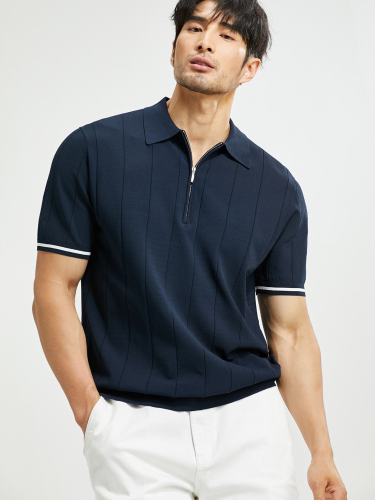 Nueva ropa de hombre 2023 nuevo verano transpirable antiarrugas seco hombres de negocios casual solapa manga corta Camiseta polo camisa