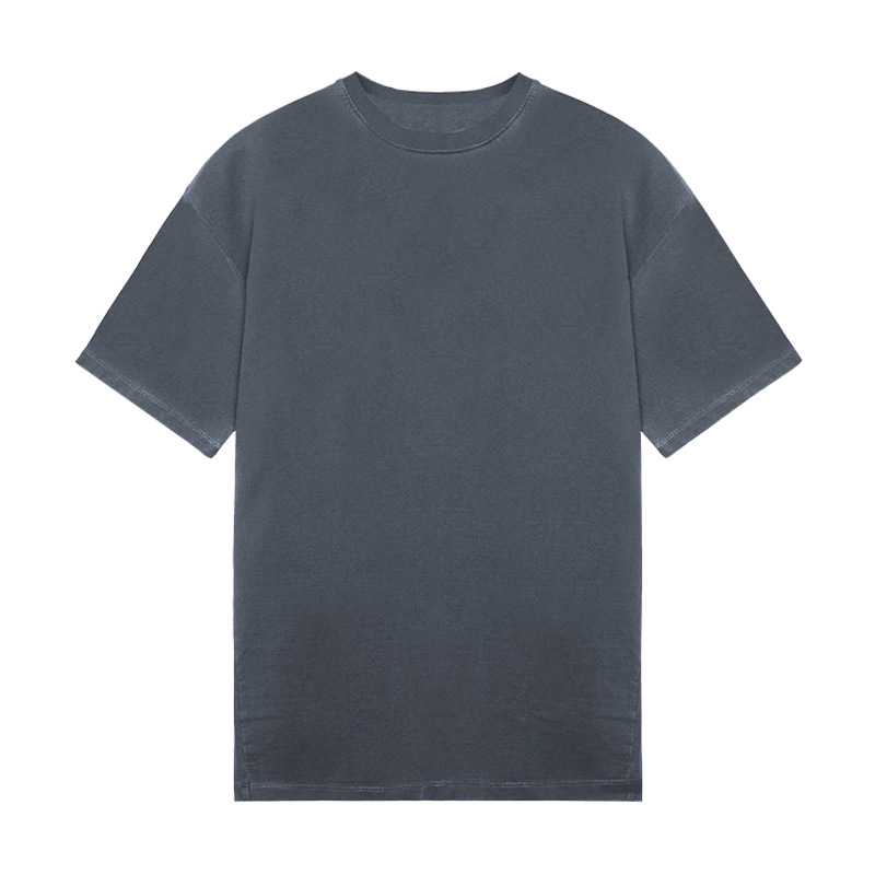 Men's Summer T-Shirt, American Retro Round Neck, Pure Cotton Short-Sleeve Men's T-Shirt, Trendy Brand, Washed and Distressed Sports Clothing