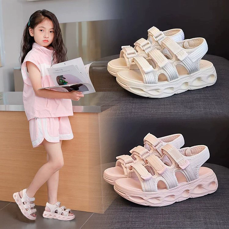 Сандалии для девочек 2025 лето новый детский мягкий фон спортивные сандалии